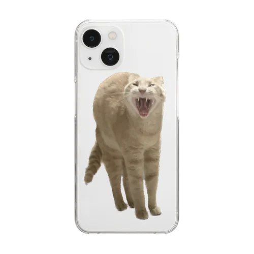 あくび猫のシロ Clear Smartphone Case
