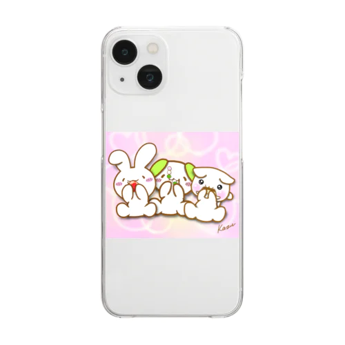 ハムハムけあうさトリオ Clear Smartphone Case