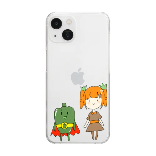 ピーマン ピーとにん (カラー) Clear Smartphone Case