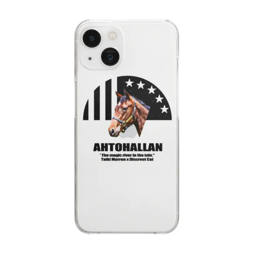 AHTOHALLAN・黒 Clear Smartphone Case