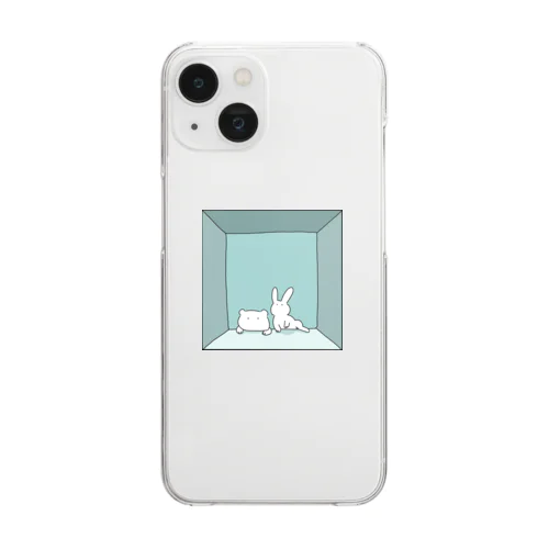 よじのぼりうさくま Clear Smartphone Case