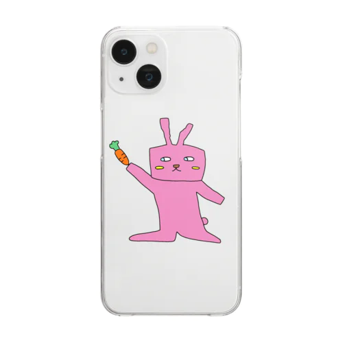 ニンうさ Clear Smartphone Case