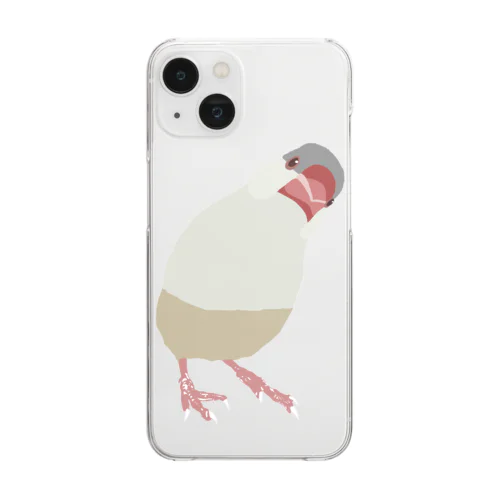 クリームイノ文鳥 Clear Smartphone Case