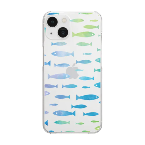 蒼い魚の群れFULL-スマホケース Clear Smartphone Case