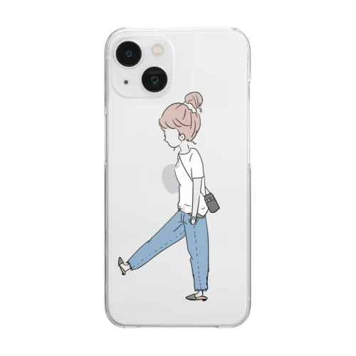 M.R デニムgirl Clear Smartphone Case