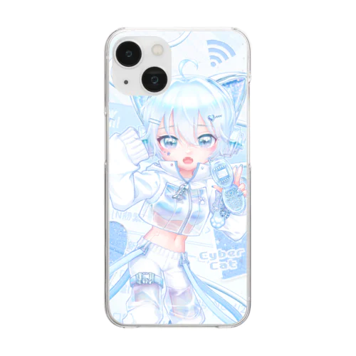 さいばーにゃんこ 💙 ブルー - iPhoneCase Clear Smartphone Case