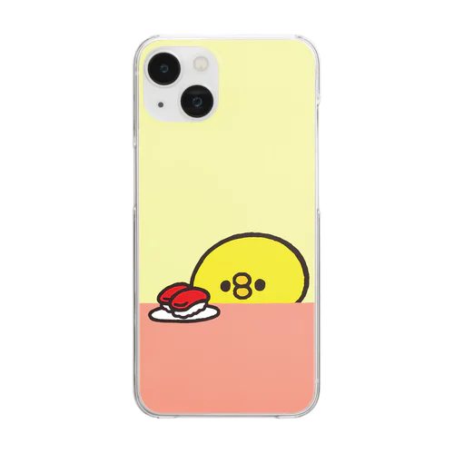 寿司を眺めるひよこ Clear Smartphone Case