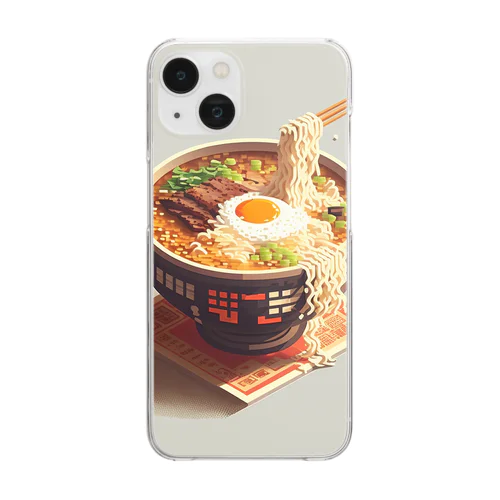 ドット絵ラーメン Clear Smartphone Case