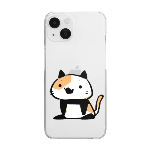 パンダ風味の三毛猫 Clear Smartphone Case