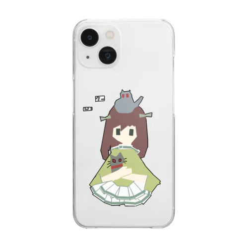 女の子と猫 Clear Smartphone Case