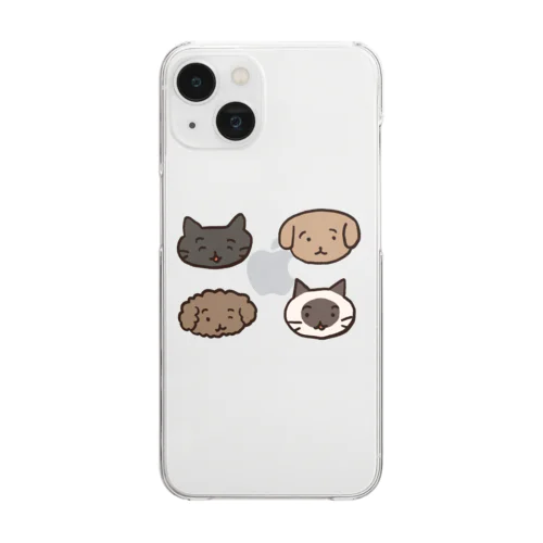 犬2匹猫2匹 Clear Smartphone Case