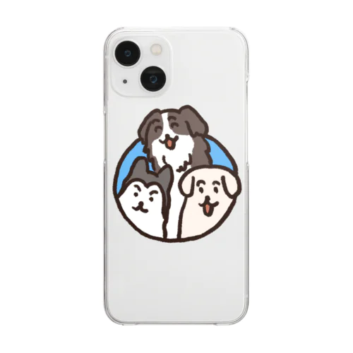 飛び出す犬 Clear Smartphone Case