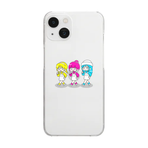 三原色の三人娘 Clear Smartphone Case