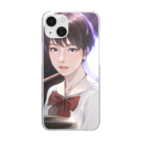 ドラム少女 Clear Smartphone Case