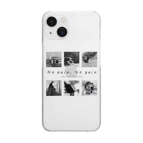 【公式グッズ1】ボロ別荘DIYリフォーム No pain,No gain ver. Clear Smartphone Case