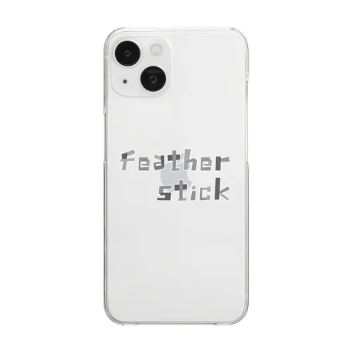 Feather stickモノトーン Clear Smartphone Case