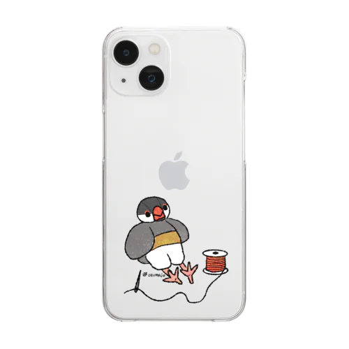 文鳥のぬいぐるみ Clear Smartphone Case