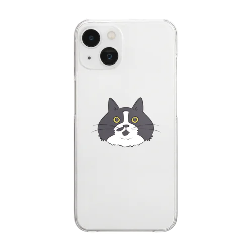 片髭ハチ子 Clear Smartphone Case