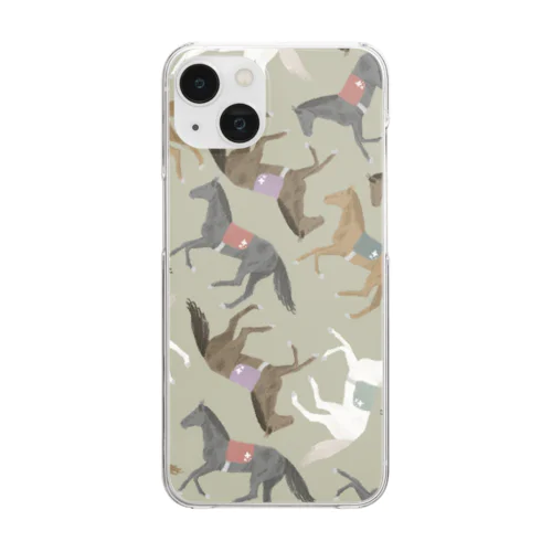 走る馬 Clear Smartphone Case