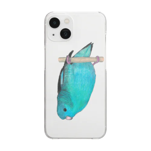 [森図鑑] サザナミインコ水色 Clear Smartphone Case