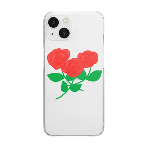 深紅の薔薇① Clear Smartphone Case