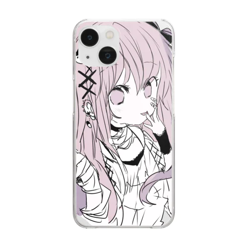 ピンク✖紫系の地雷女の子 Clear Smartphone Case