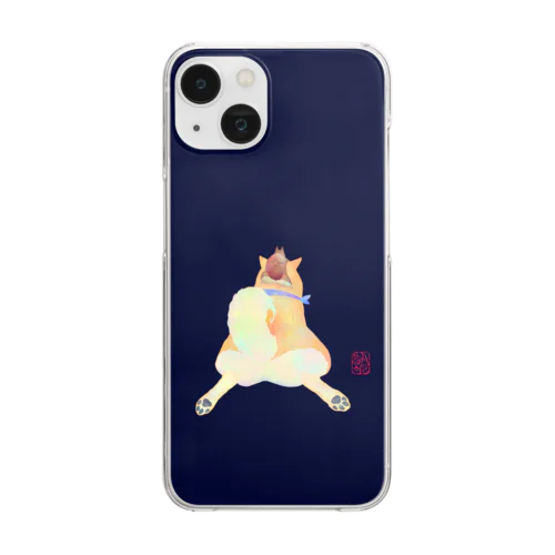 もふもふしっぽのりすさんと柴犬さん Clear Smartphone Case