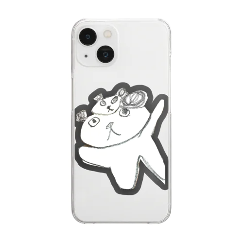 パンダのお面をつけたパンダ Clear Smartphone Case