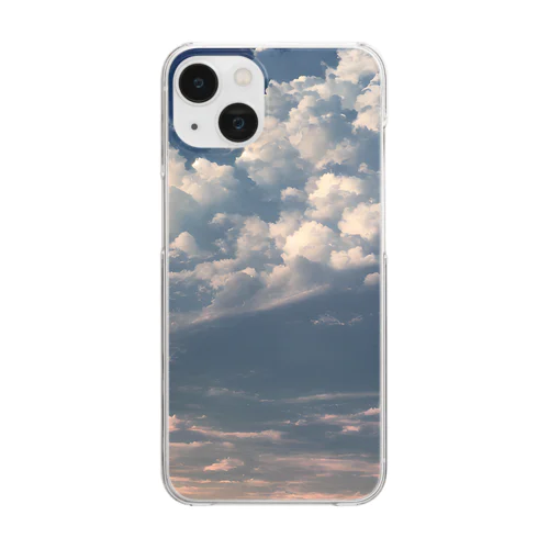 AIアート　雲多き青空 Clear Smartphone Case