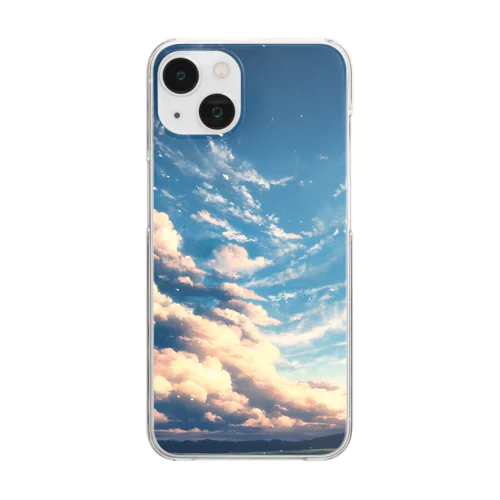 AIアート　幻想青空 Clear Smartphone Case