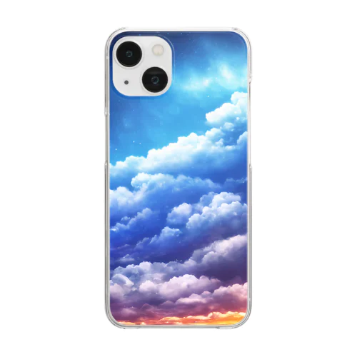 AIアート　虹色の雲 Clear Smartphone Case