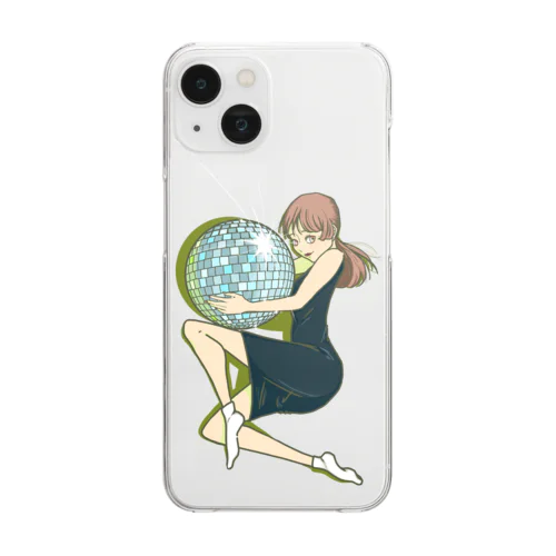 ミラーボールガール Clear Smartphone Case