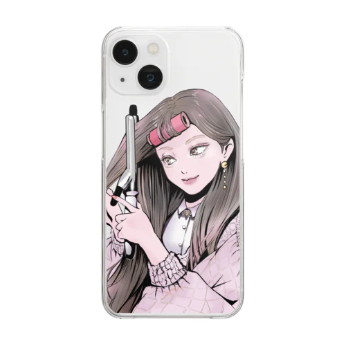 髪まきまきちゃん Clear Smartphone Case