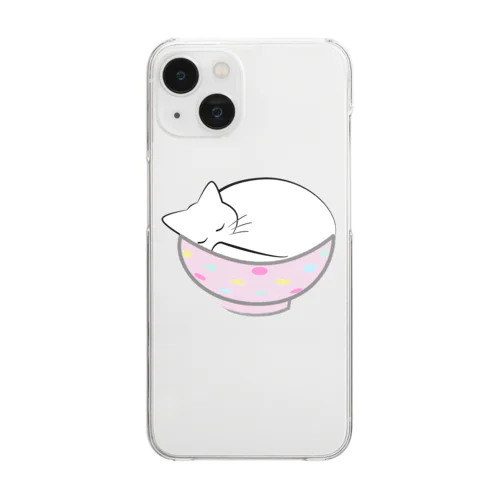 ねこ丼 Clear Smartphone Case