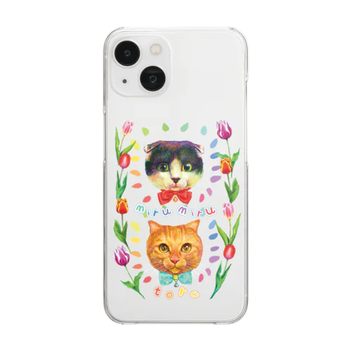 蒲田Loveおにぎりちゃんの愛猫ちゃんズ（グッズ） Clear Smartphone Case