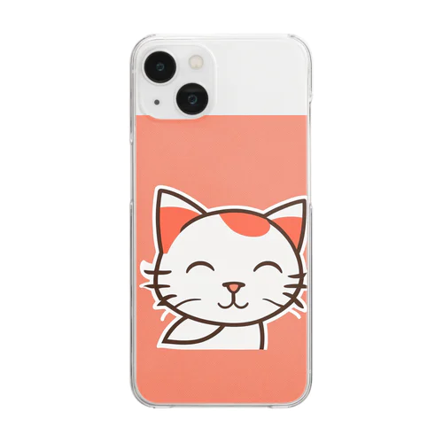 にっこりハッピーキャット Clear Smartphone Case