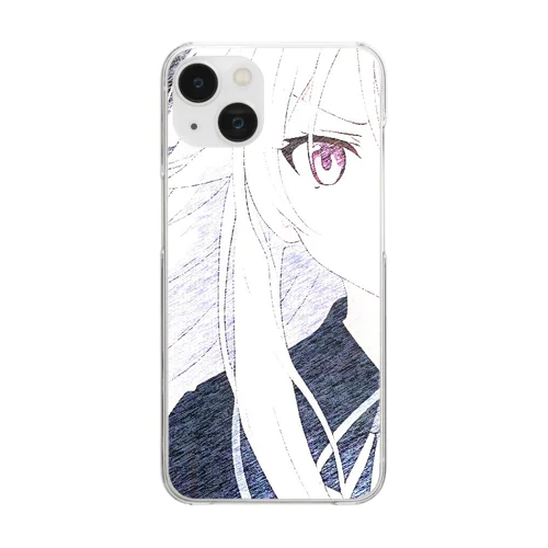 銀髪女の子 Clear Smartphone Case