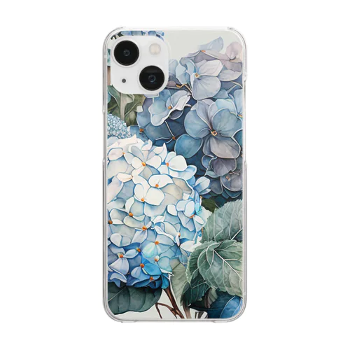 青い紫陽花 Clear Smartphone Case