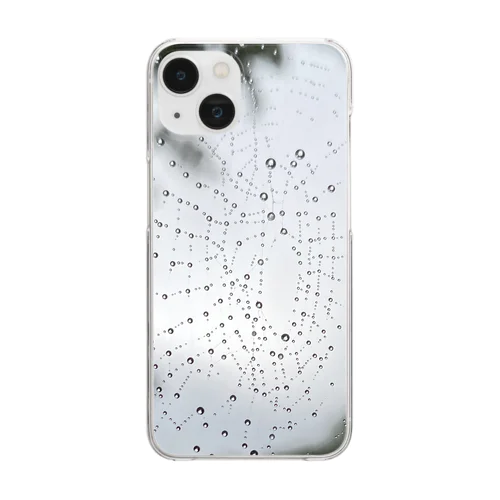 昆虫　雨上がり　蜘蛛が描く空 Clear Smartphone Case