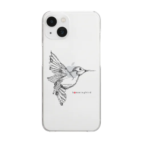 フォントイラストレーション『hummingbird（ハミングバード・ハチドリ）』 Clear Smartphone Case