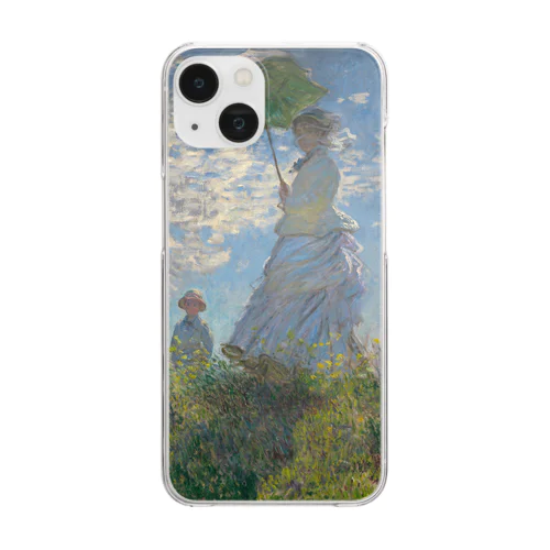 散歩、日傘をさす女性 / Woman with a Parasol - Madame Monet and Her Son Clear Smartphone Case