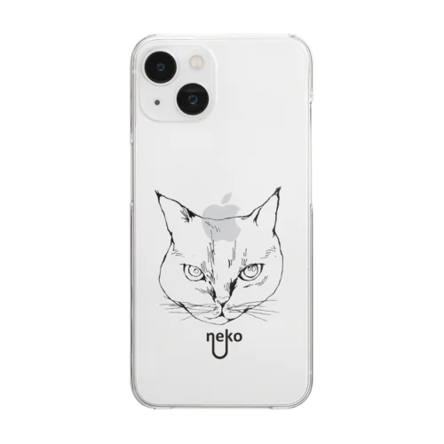 カメラ目線にゃん Clear Smartphone Case