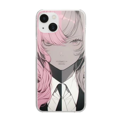 black suit girl Clear Smartphone Case