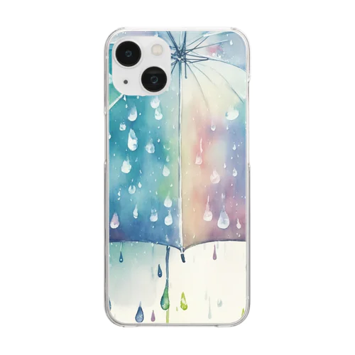 水彩風雨の風景 Clear Smartphone Case