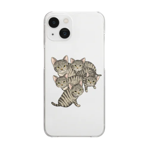 キジトラ軍団 Clear Smartphone Case