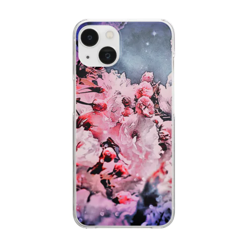 夜の桜 Clear Smartphone Case