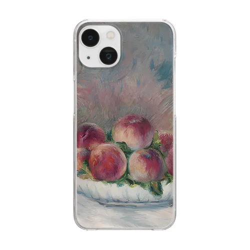 ルノワール 桃 スマホケース ハードクリアケース 人気おしゃれ絵画iPhoneケース 透明 Clear Smartphone Case