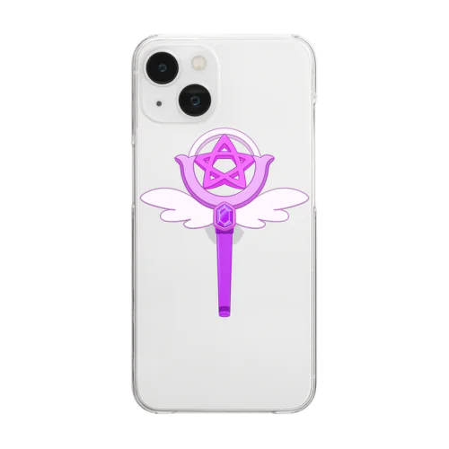 魔法少女♡ステッキ purple Clear Smartphone Case