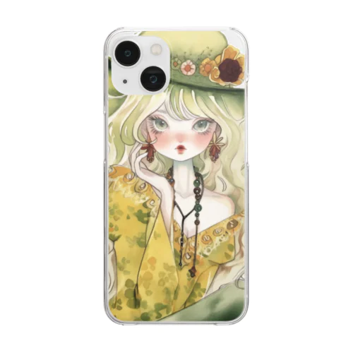 Lady with Emerald Hat Clear Smartphone Case