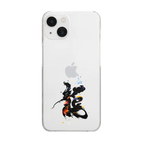 Japanese Art Calligraphy Dragon　　アート書道「龍」 Clear Smartphone Case